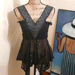 Sky Embellished Sheer Top